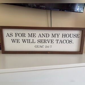 Wooden Framed Taco Quote Sign